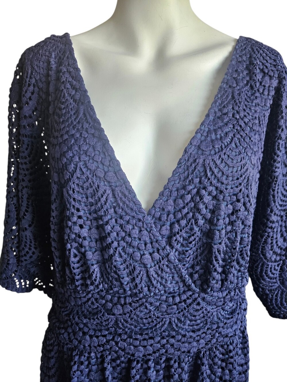 Lilly Pulitzer Parigi Skort Romper True Navy Scalloped Shell Lace - Size XL - Picture 3 of 13